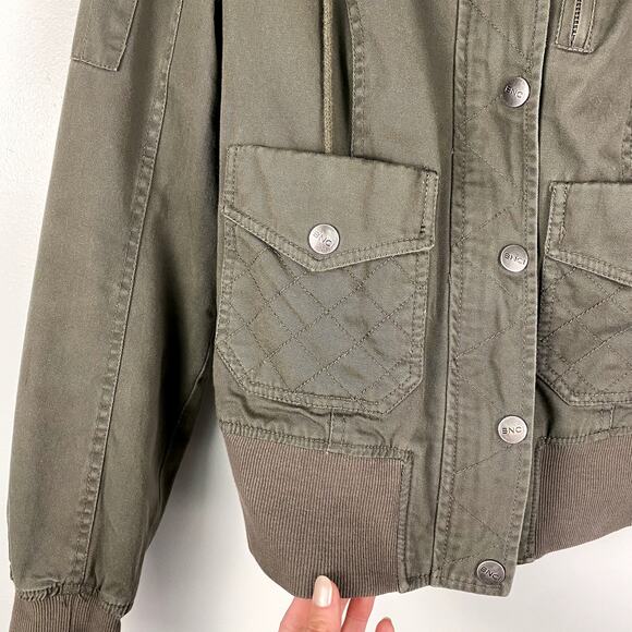 BNCI by Blanc Noir Quilted Utility Hoodie Jacket Small - Picture 2 of 7